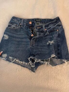 wild fable Dark Blue Distressed High-Rise Jean Shorts